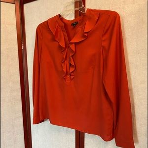 Silk ruffle blouse